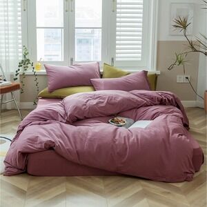 King Duvet Cover Set - 100% Jersey Knit Duvet King Purple